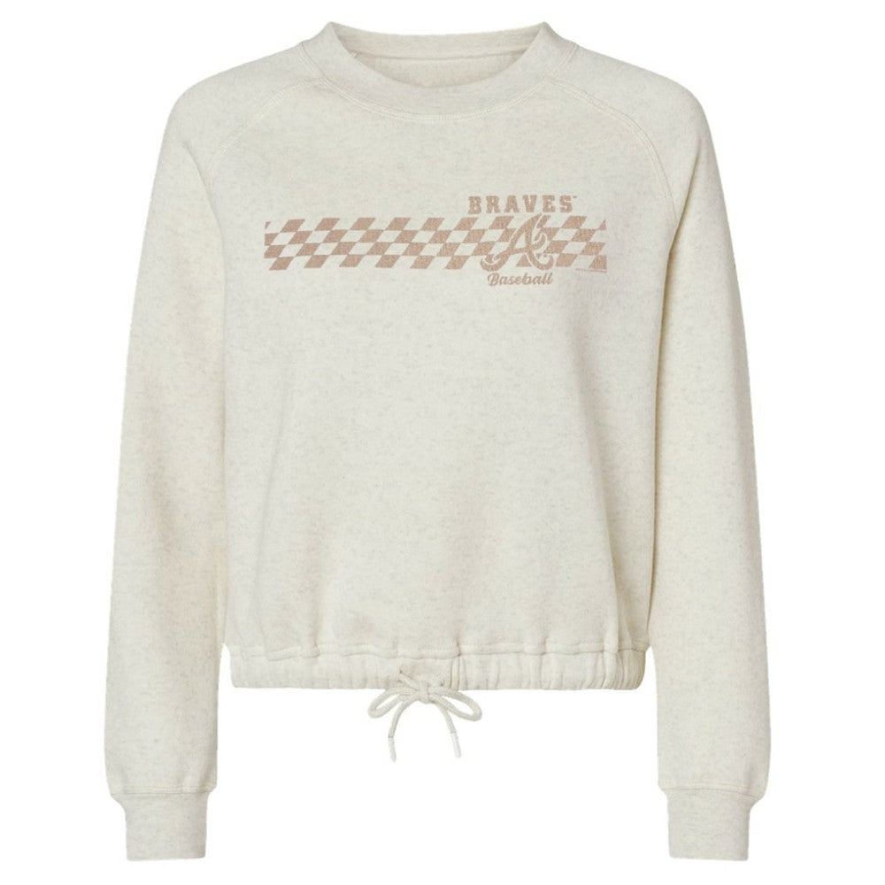 Atlanta Braves Soft as a Grape Women's Tonal Checkered Sweatshirt - MLB