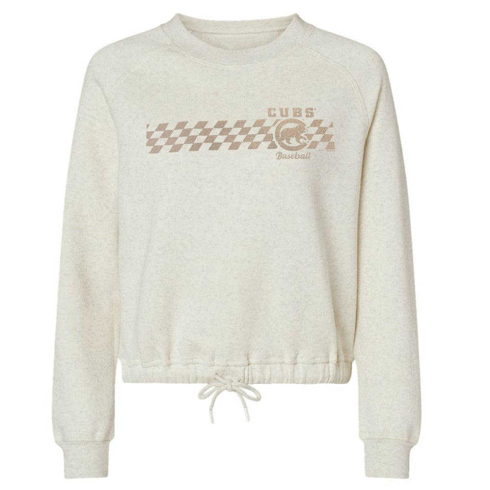Chicago Cubs Soft as a Grape Women's Tonal Checkered Sweatshirt - MLB