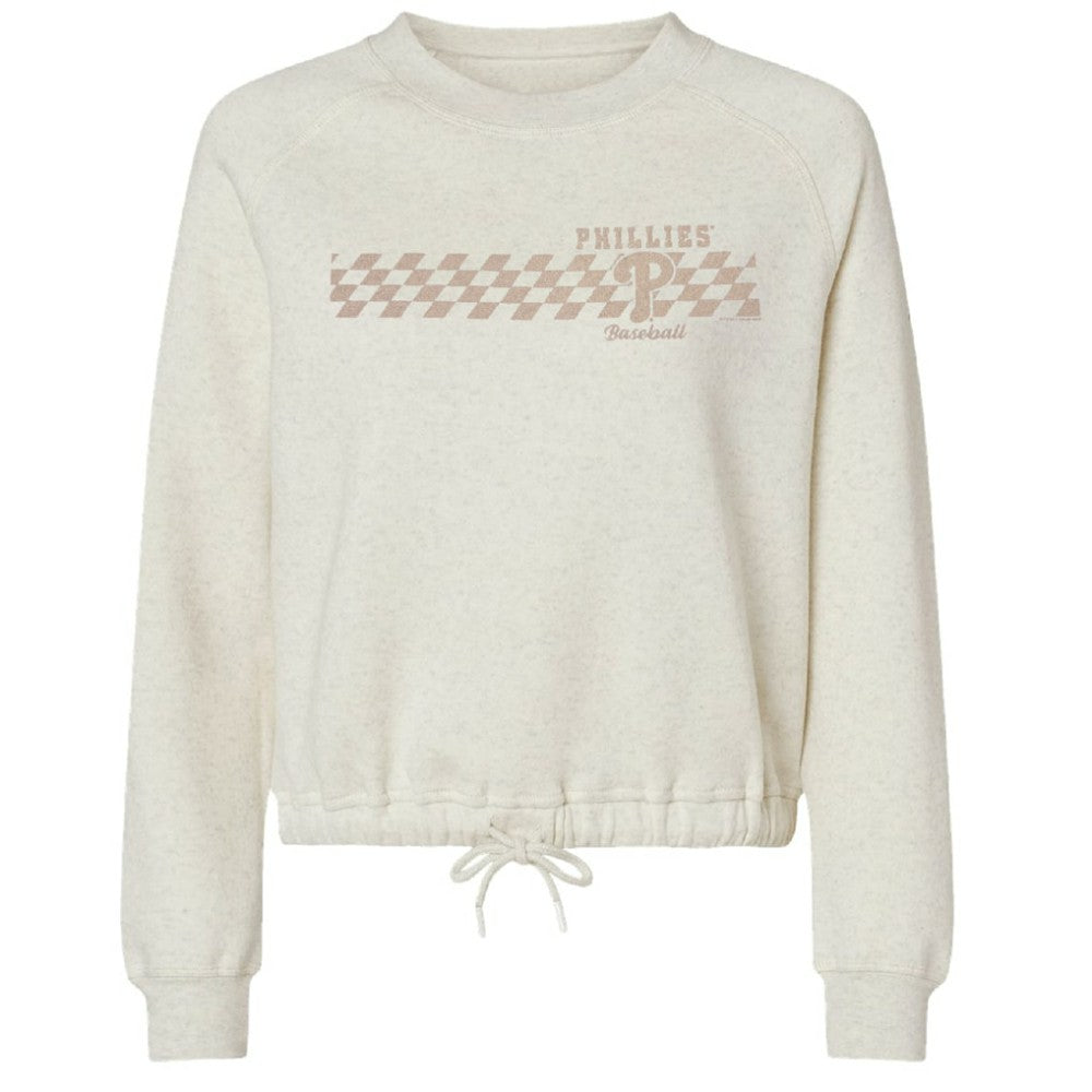 Philadelphia Phillies Soft as a Grape Women's Tonal Checkered Sweatshirt - MLB