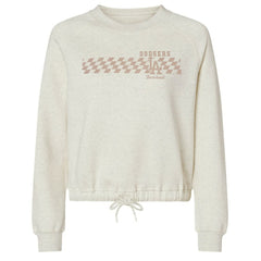 Los Angeles Dodgers Soft as a Grape Women's Tonal Checkered Sweatshirt - MLB