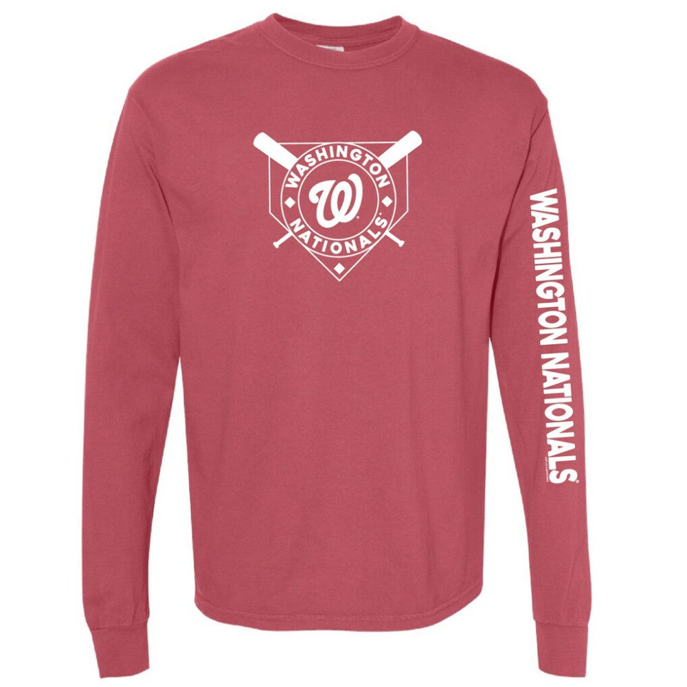 Washington Nationals Soft as a Grape Women's Pigment Dye Long Sleeve T-Shirt - MLB