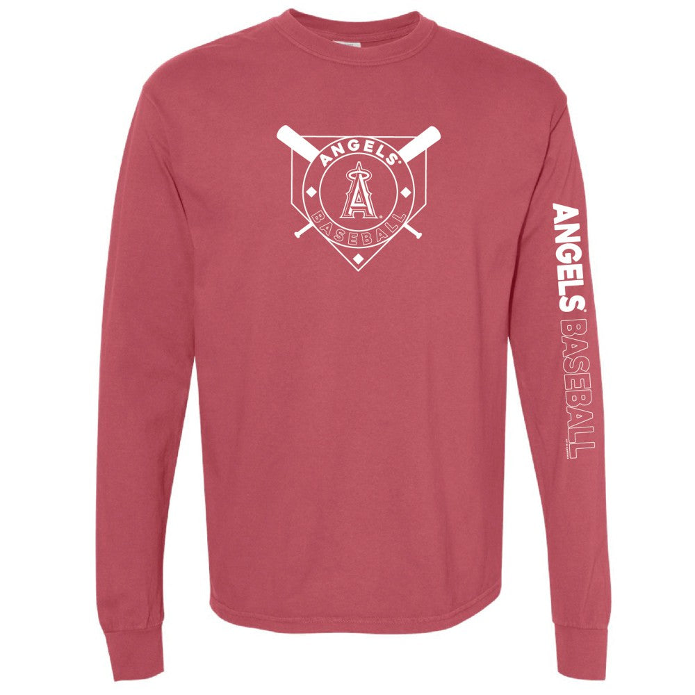 Los Angeles Angels Soft as a Grape Women's Pigment Dye Long Sleeve T-Shirt - MLB