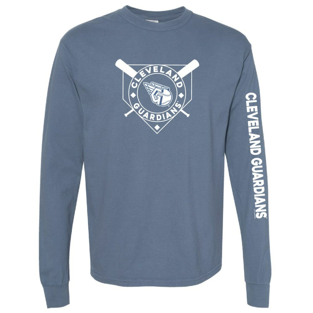 Cleveland Guardians Soft as a Grape Women's Pigment Dye Long Sleeve T-Shirt - MLB