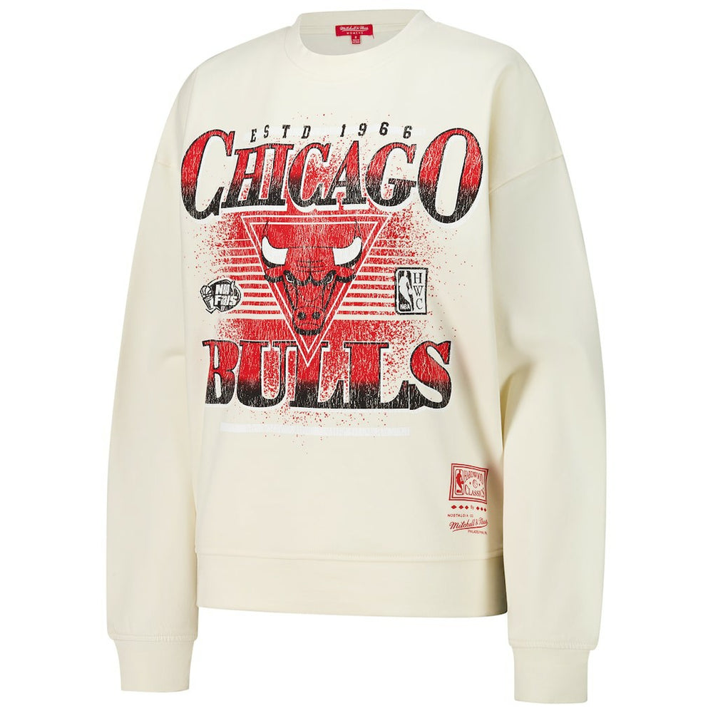 Chicago Bulls Women's Oversprayed Pullover Sweatshirt Cream - NBA