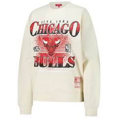 Chicago Bulls Women's Oversprayed Pullover Sweatshirt Cream - NBA