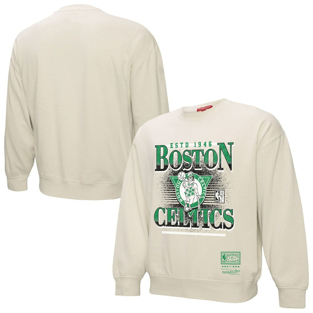 Boston Celtics Women's Oversprayed Pullover Sweatshirt Cream - NBA