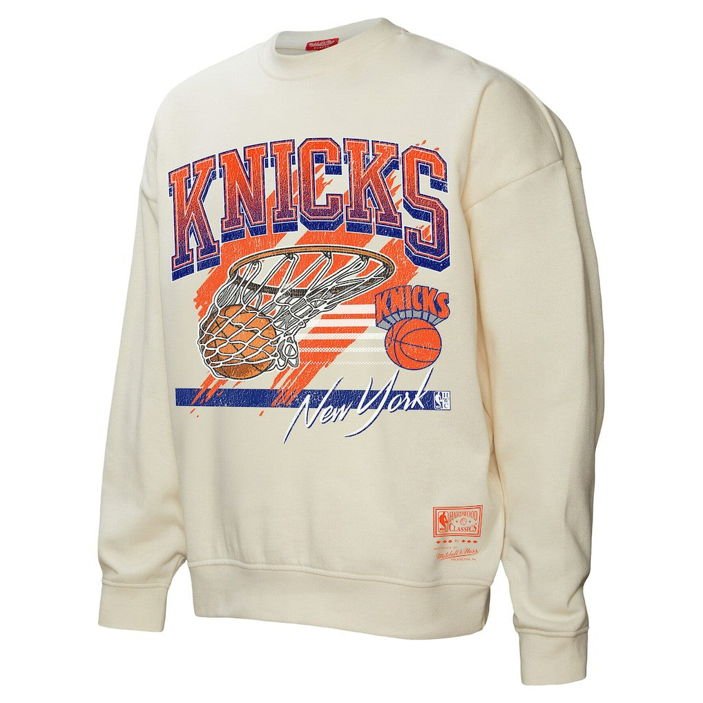 New York Knicks Women's Brush Bucket Pullover Sweatshirt Cream - NBA