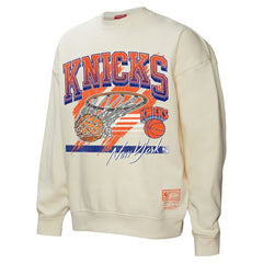 New York Knicks Women's Brush Bucket Pullover Sweatshirt Cream - NBA