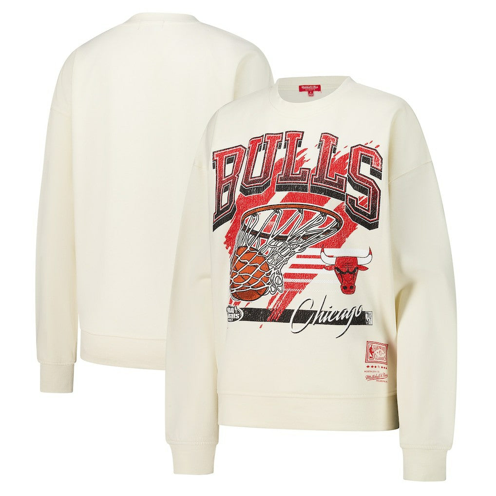 Chicago Bulls Women's Brush Bucket Pullover Sweatshirt Cream - NBA