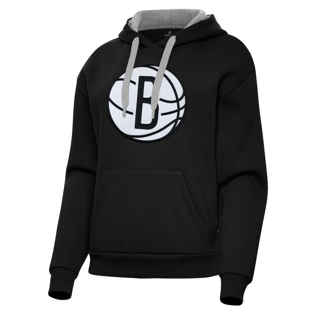 Brooklyn Nets Antigua Women's Victory Pullover Hoodie Black - NBA