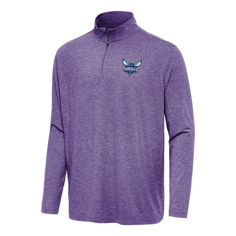 Charlotte Hornets Antigua Hunk Quarter-Zip Top Heather Purple - NBA