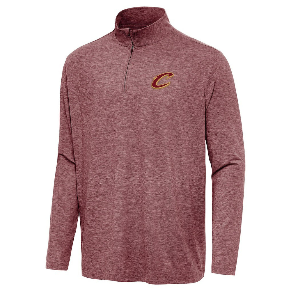 Cleveland Cavaliers Antigua Hunk Quarter-Zip Top Heather Wine - NBA