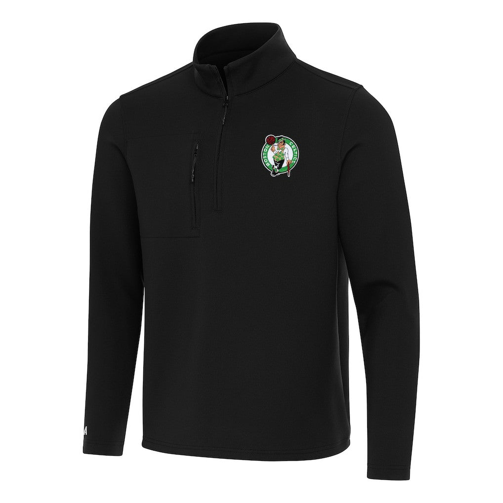 Boston Celtics Antigua Insider Quarter-Zip Top Black - NBA