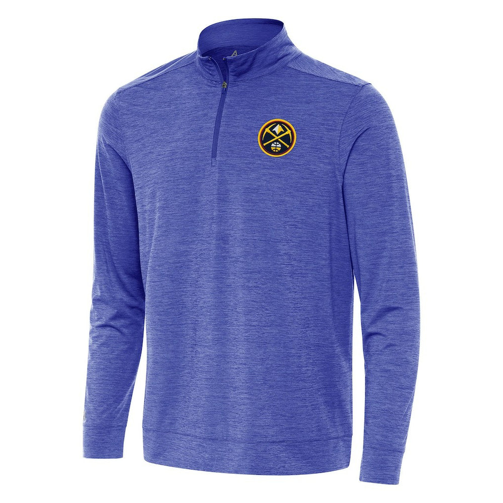 Denver Nuggets Antigua Bright Quarter-Zip Top Heather Royal - NBA