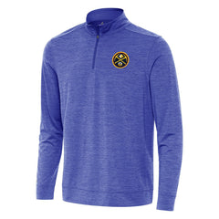 Denver Nuggets Antigua Bright Quarter-Zip Top Heather Royal - NBA