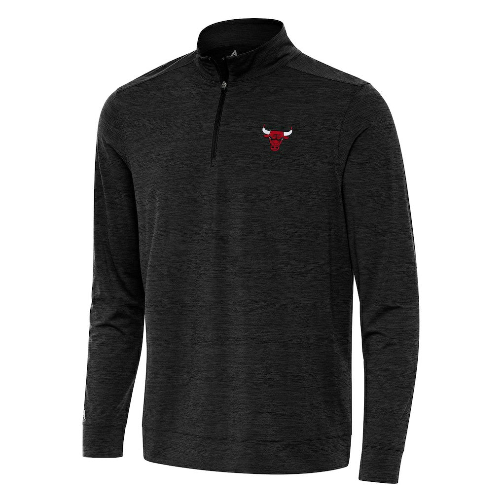 Chicago Bulls Antigua Bright Quarter-Zip Top Heather Black - NBA
