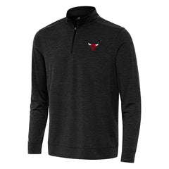 Chicago Bulls Antigua Bright Quarter-Zip Top Heather Black - NBA