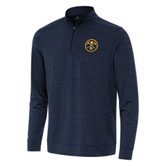 Denver Nuggets Antigua Bright Quarter-Zip Top Heather Navy - NBA