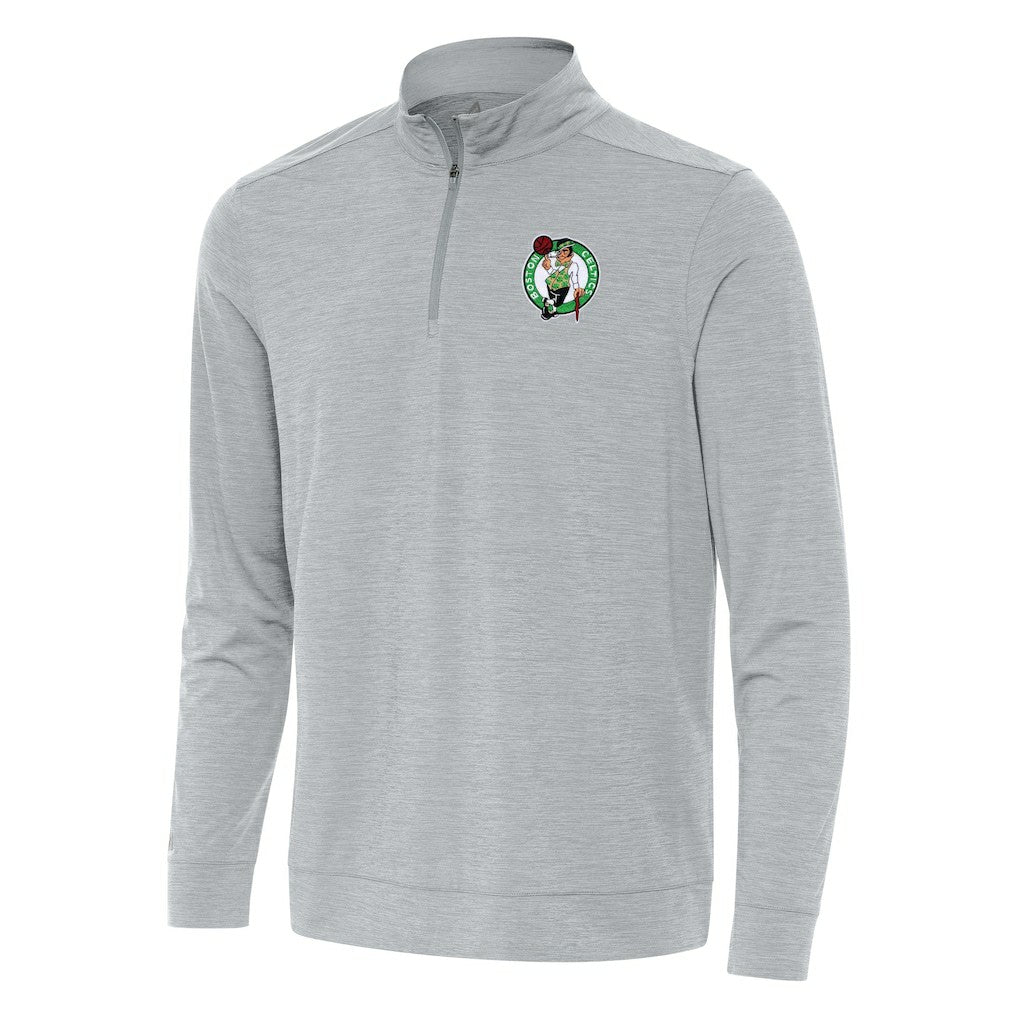 Boston Celtics Antigua Bright Quarter-Zip Top Heather Gray - NBA
