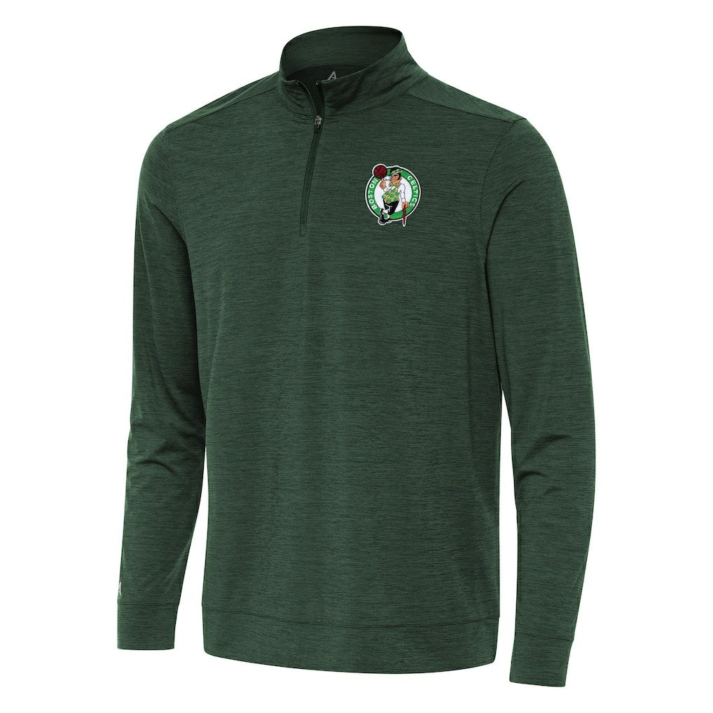 Boston Celtics Antigua Bright Quarter-Zip Top Hunter Green - NBA