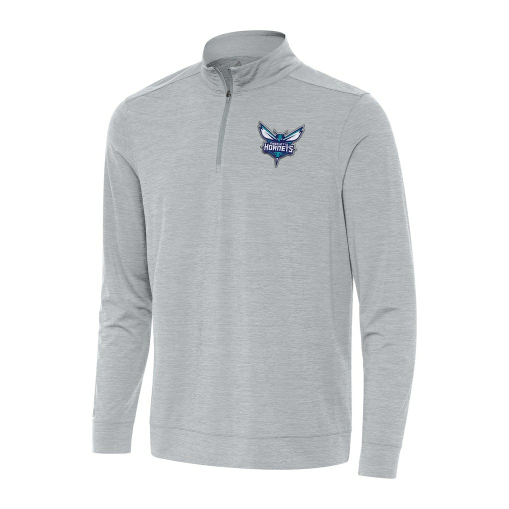 Charlotte Hornets Antigua Bright Quarter-Zip Top Heather Gray - NBA