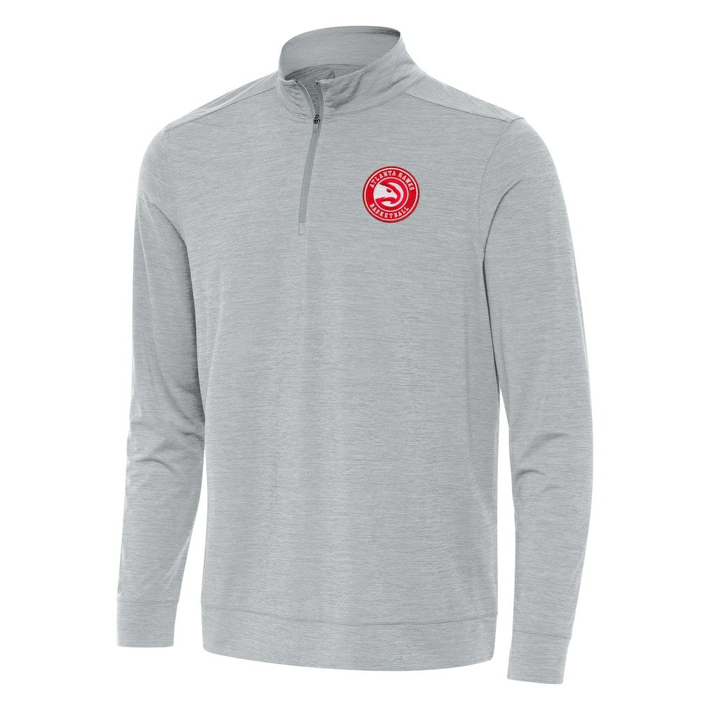 Atlanta Hawks Antigua Bright Quarter-Zip Top Heather Gray - NBA