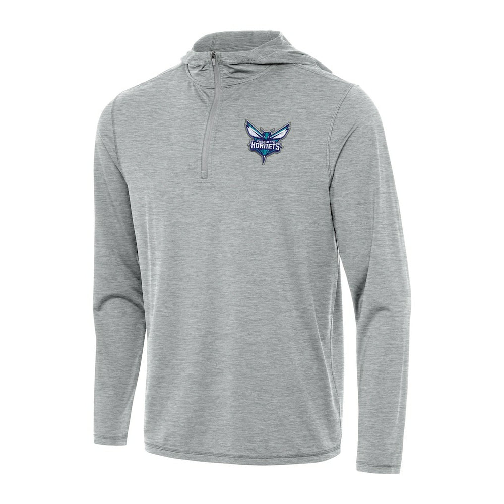 Charlotte Hornets Antigua Tidy Quarter-Zip Hoodie Heather Gray - NBA