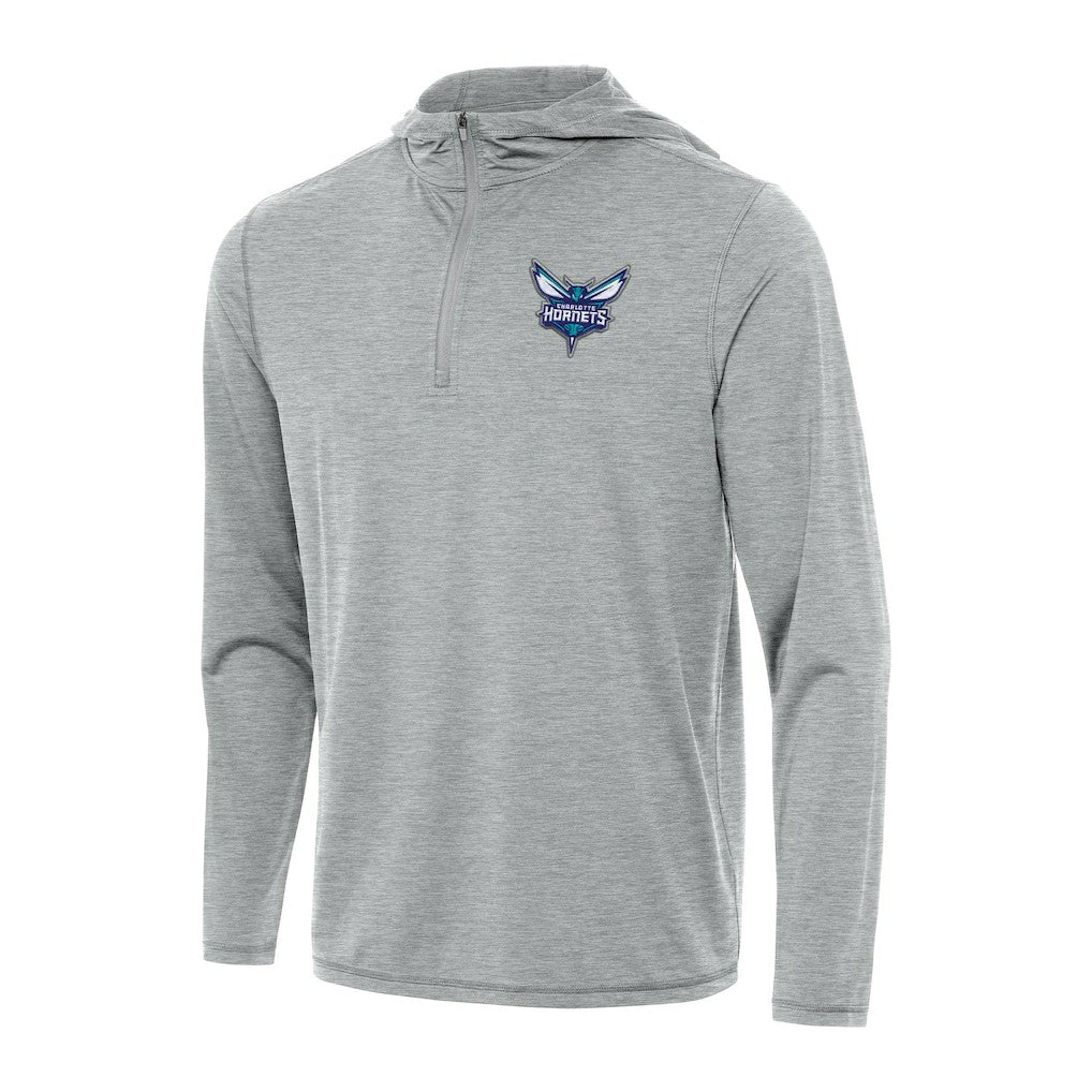 Charlotte Hornets Antigua Tidy Quarter-Zip Hoodie Heather Gray - NBA