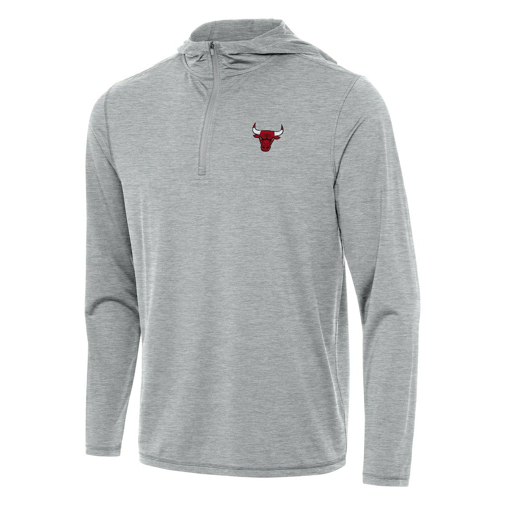 Chicago Bulls Antigua Tidy Quarter-Zip Hoodie Heather Gray - NBA