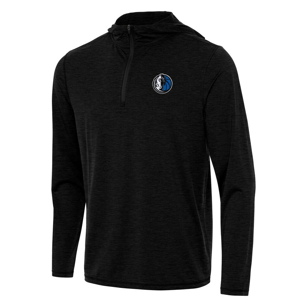 Dallas Mavericks Antigua Tidy Quarter-Zip Hoodie Heather Black - NBA