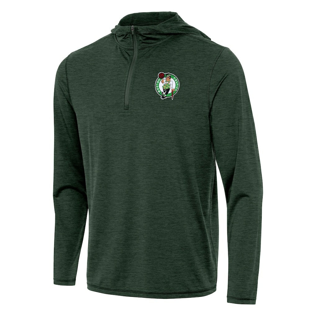 Boston Celtics Antigua Tidy Quarter-Zip Hoodie Hunter Green - NBA