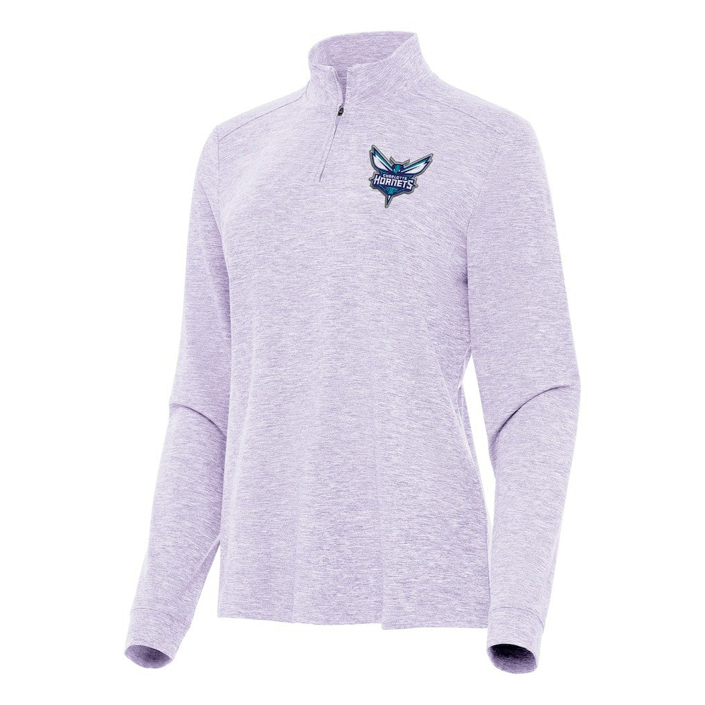 Charlotte Hornets Antigua Women's Mentor Quarter-Zip Mock Long Sleeve Top Lavender - NBA