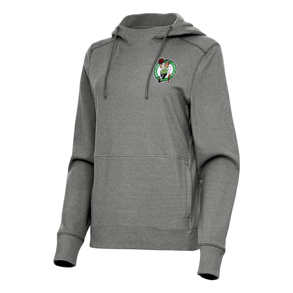 Boston Celtics Antigua Women's Justice Pullover Hoodie Heather Charcoal - NBA