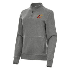 Cleveland Cavaliers Antigua Women's Crush Quarter-Zip Fleece Sweatshirt Heather Black - NBA