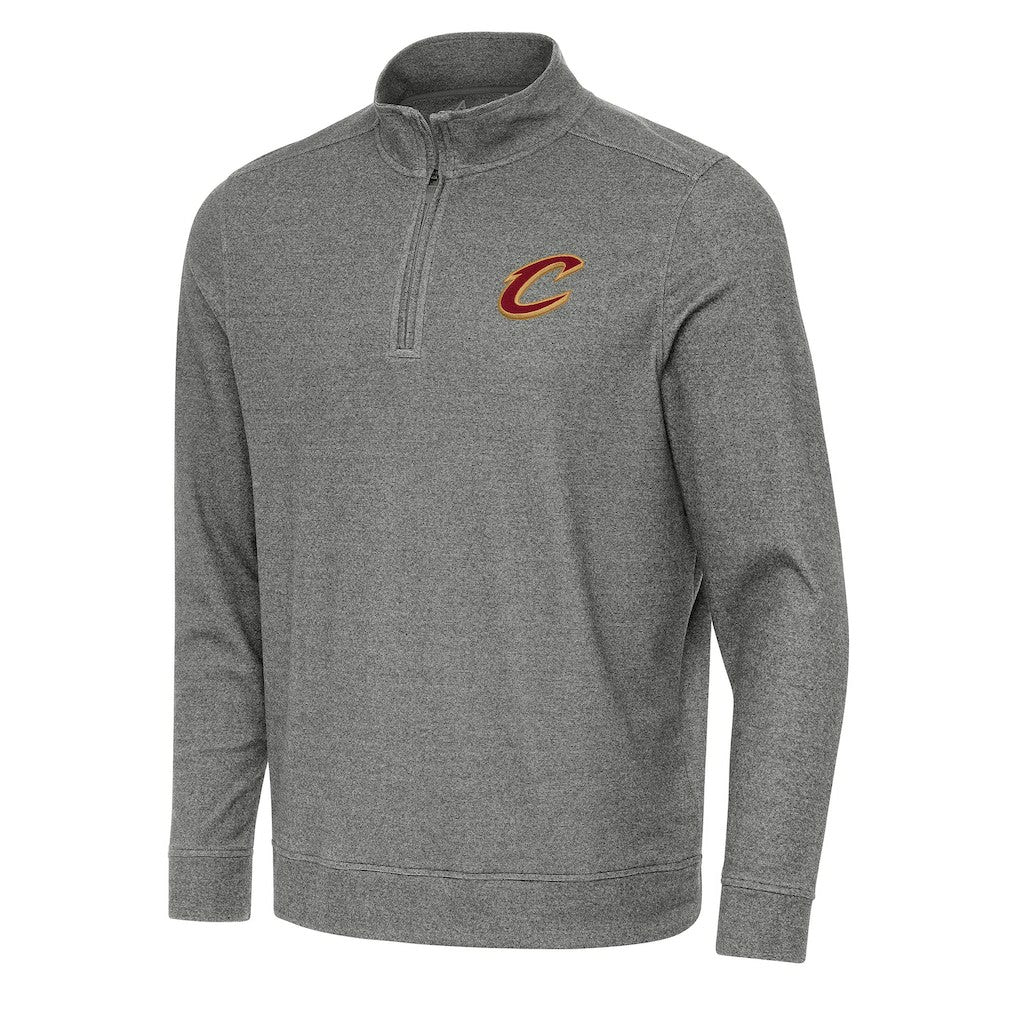 Cleveland Cavaliers Antigua Subtle Quarter-Zip Sweatshirt Heather Black - NBA