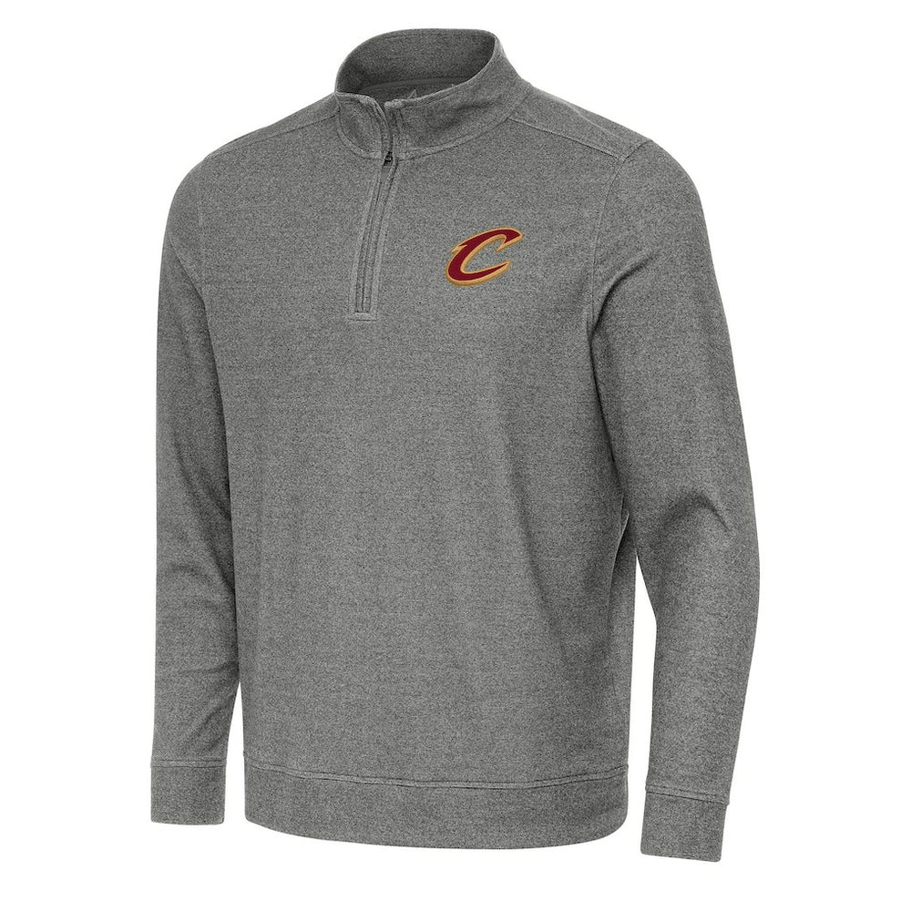 Cleveland Cavaliers Antigua Subtle Quarter-Zip Sweatshirt Heather Black - NBA