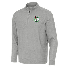 Boston Celtics Antigua Subtle Quarter-Zip Sweatshirt Heather Gray - NBA