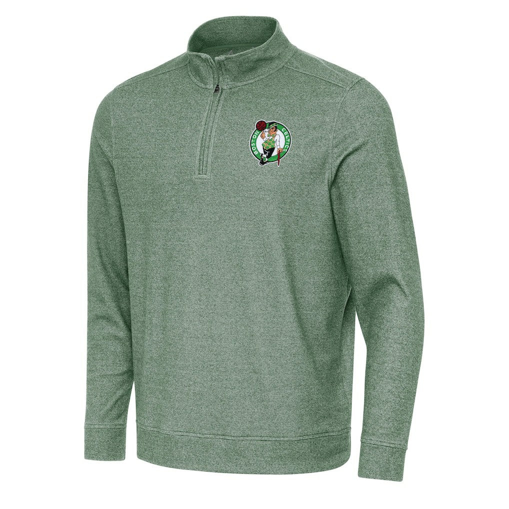 Boston Celtics Antigua Subtle Quarter-Zip Sweatshirt Hunter Green - NBA