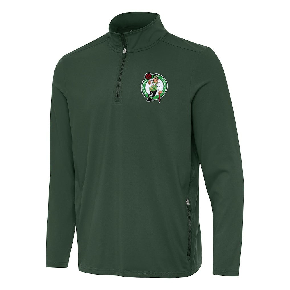 Boston Celtics Antigua Perilous Quarter-Zip Sweatshirt Hunter Green - NBA