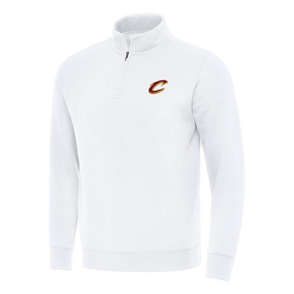 Cleveland Cavaliers Antigua Victory Quarter-Zip Mock Sweatshirt White - NBA