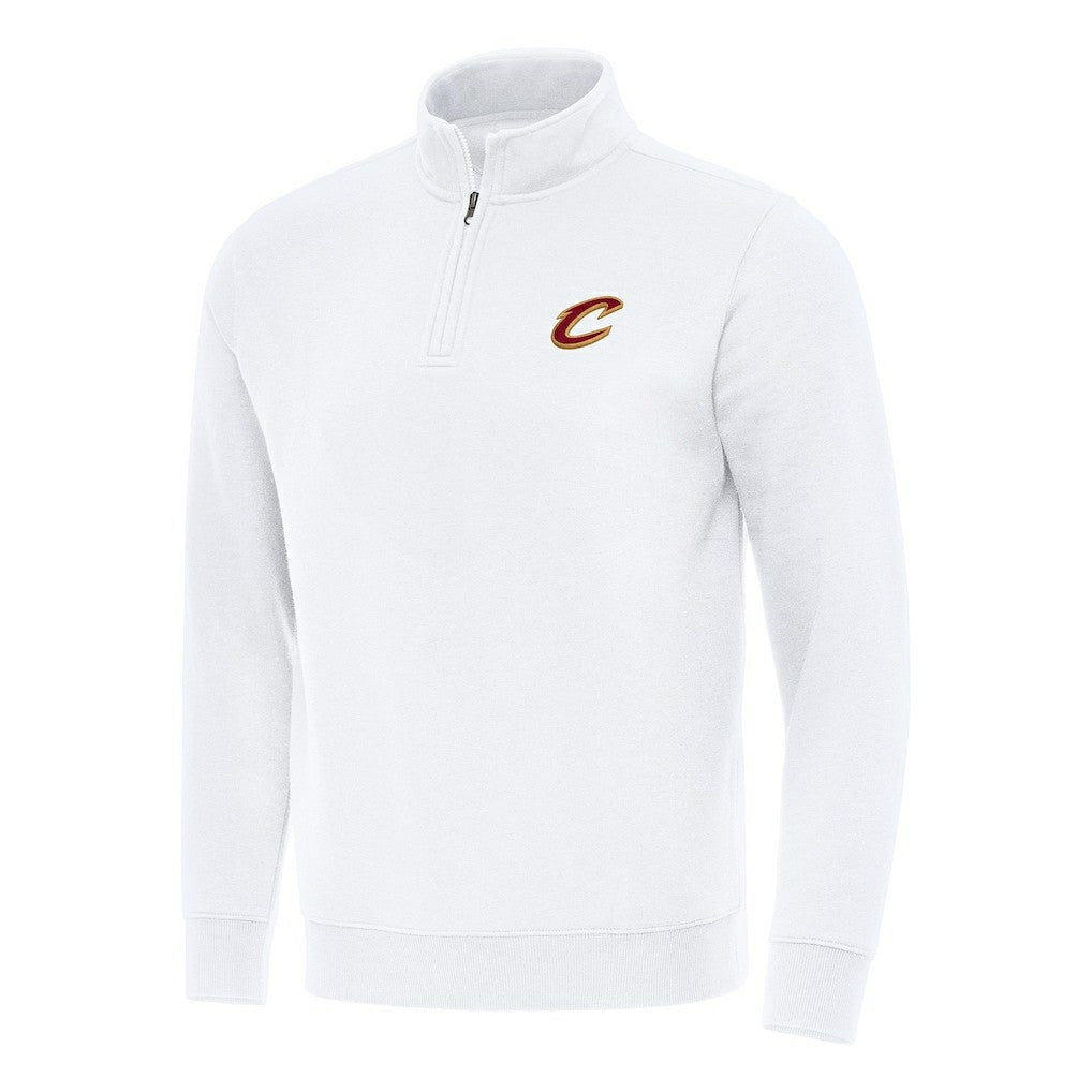 Cleveland Cavaliers Antigua Victory Quarter-Zip Mock Sweatshirt White - NBA