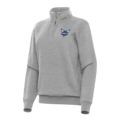 Charlotte Hornets Antigua Women's Victory Quarter-Zip Sweatshirt Heather Gray - NBA