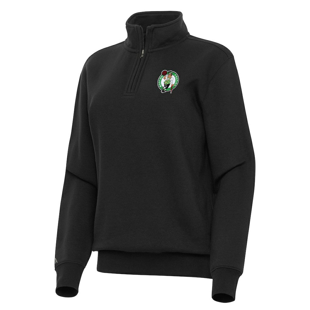 Boston Celtics Antigua Women's Victory Quarter-Zip Sweatshirt Black - NBA