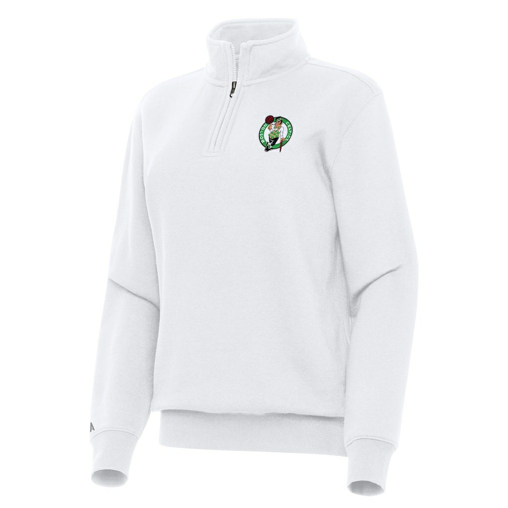 Boston Celtics Antigua Women's Victory Quarter-Zip Sweatshirt White - NBA