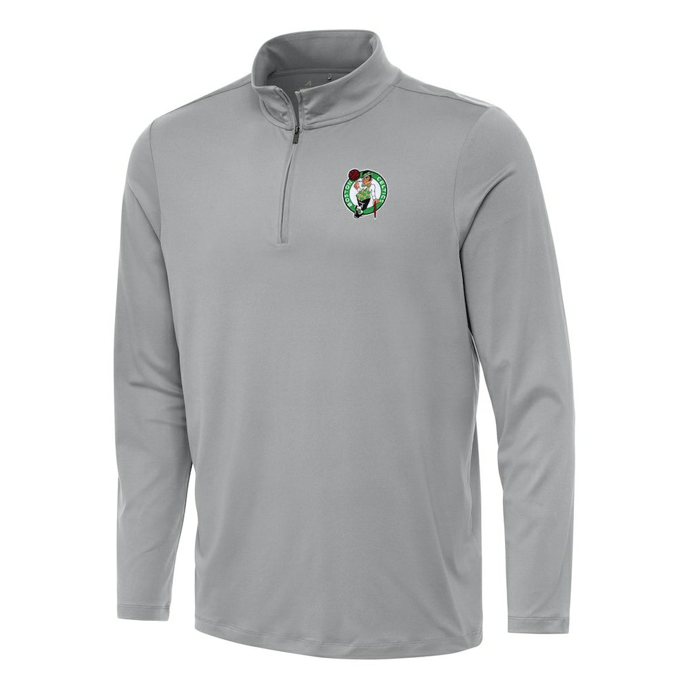 Boston Celtics Antigua Reprocess Quarter-Zip Top Gray - NBA