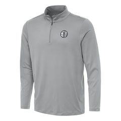 Brooklyn Nets Antigua Reprocess Quarter-Zip Top Gray - NBA