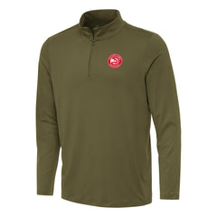 Atlanta Hawks Antigua Reprocess Quarter-Zip Top Olive - NBA