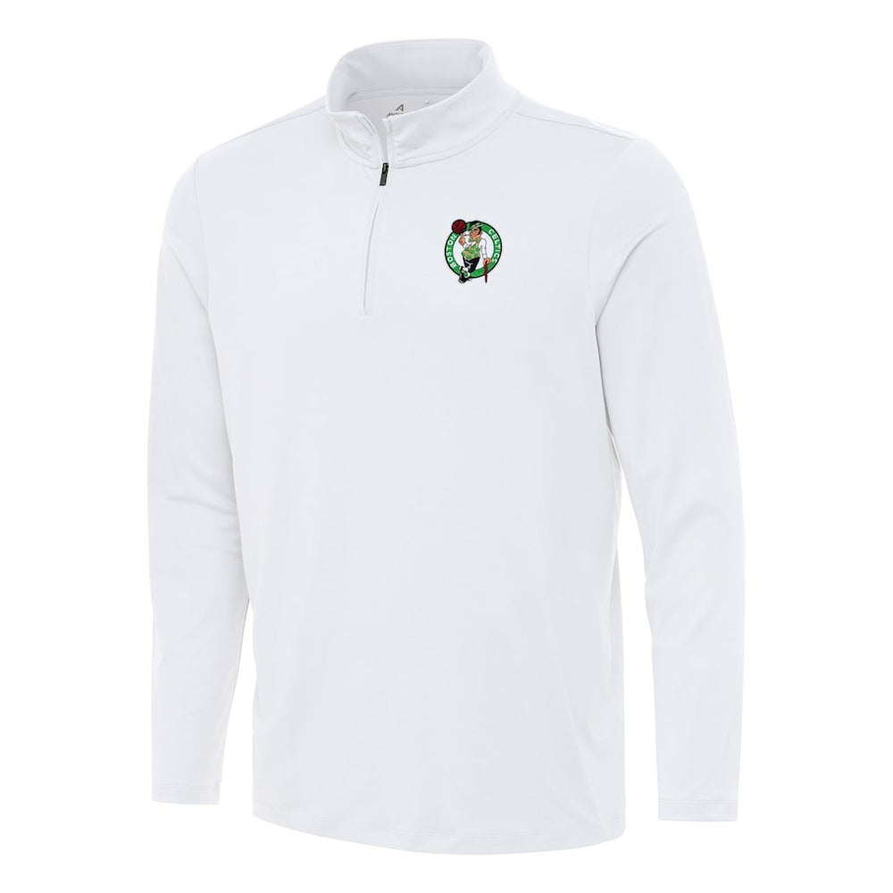 Boston Celtics Antigua Reprocess Quarter-Zip Top White - NBA