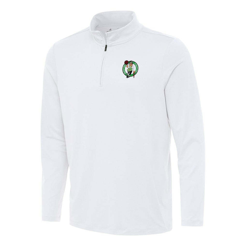 Boston Celtics Antigua Reprocess Quarter-Zip Top White - NBA