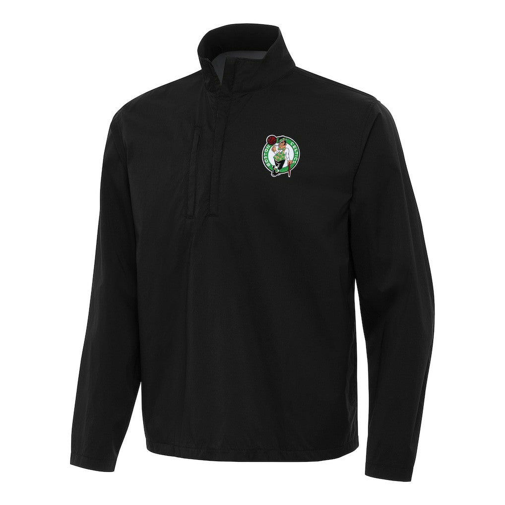 Boston Celtics Antigua Brisk Quarter-Zip Windbreaker Black - NBA
